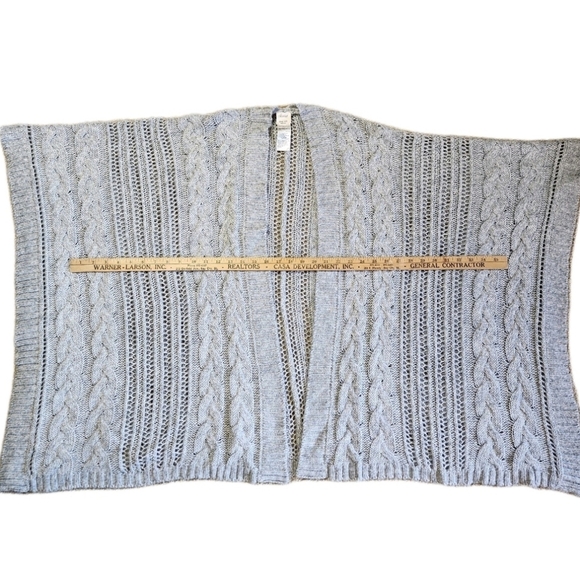 Soma Frost/Moonlight Cable Knit Ruana Wrap Shawl One Size Cozy Neutral - Picture 4 of 8